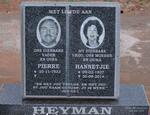 HEYMAN Pierre 1933- & Hannetjie 1937-2014