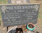 HENDERSON John Donaldson Mc Cabe 1888-1968 & Frieda Marie 1894-1981