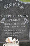 HENDRIKSE Egbert Johannes Jacobus 1922-2003