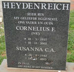 HEYDENREICH Cornelius F. 1937-2002 & Susanna C.A. 1942-2003