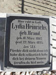 HEINRICHS Lydia nee BRAND 1867-1895