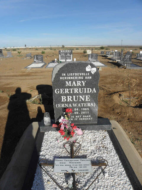 BRUNE Mary Gertruida nee WATERS 1965-2011