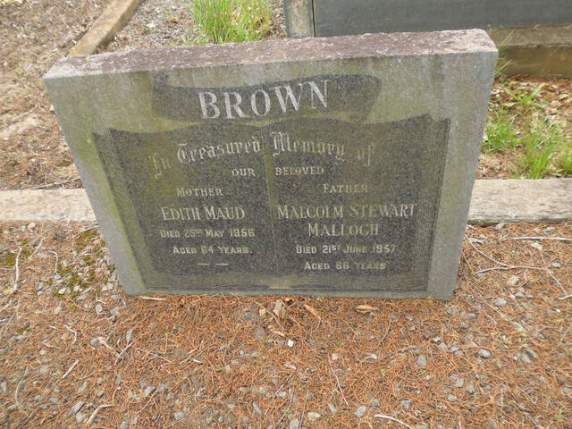 BROWN Malcolm Stewart Malloch -1957 & Edith Maud -1956