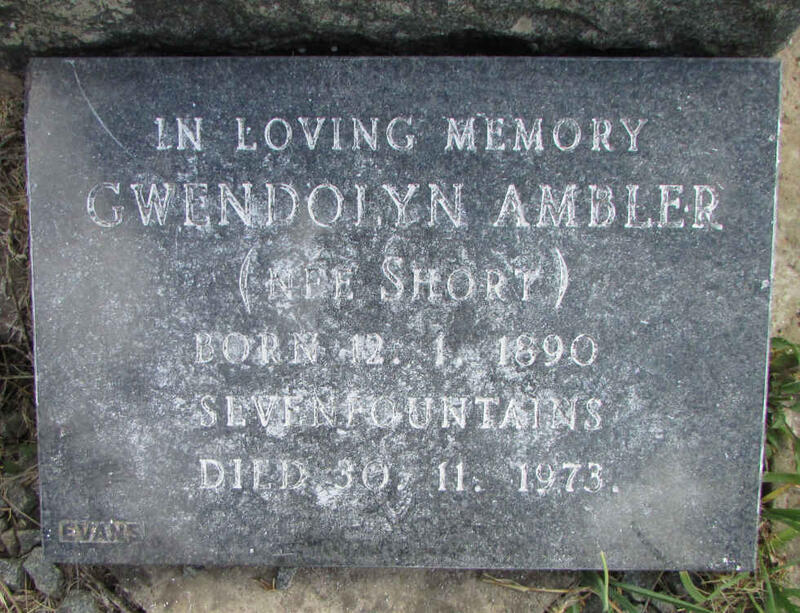 AMBLER Gwendolyn nee SHORT 1890-1973