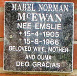 McEWAN Mabel Norman nee EMSLIE 1905-1966