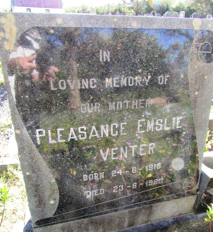 VENTER Pleasance Emslie 1919-1983