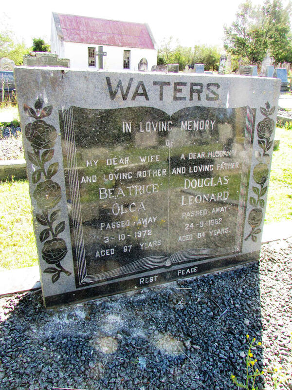 WATERS Douglas Leonard -1962 & Beatrice Olga -1972