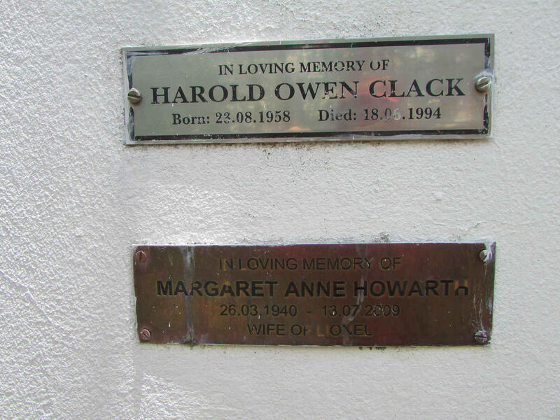 CLACK Howard Owen 1958-1994 :: HOWARTH Margaret Anne 1940-2009