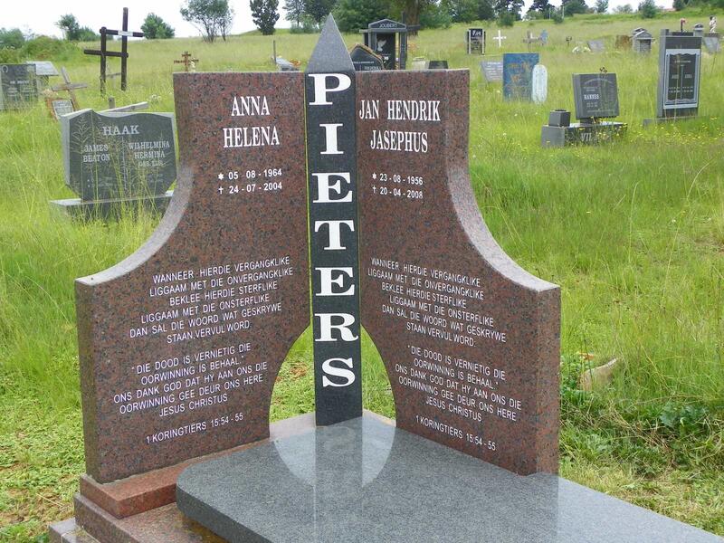 PIETERS Jan Hendrik Jasephus 1956-2008 & Anna Helena 1964-2004