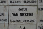 NIEKERK Jacob, van 1936-2007
