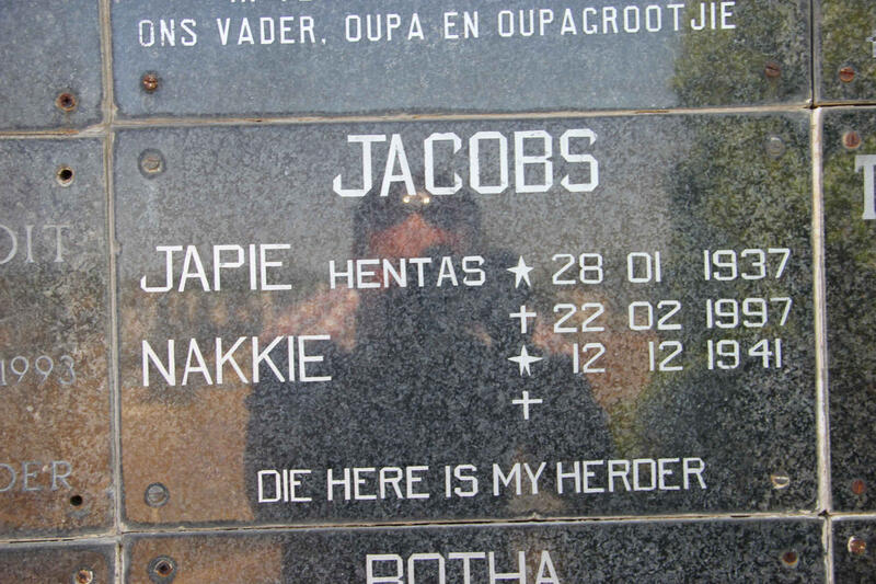 JACOBS Japie Hentas 1937-1997 :: JACOBS Nakkie 1941-