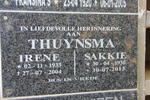 THUYNSMA Sakkie 1930-2013 & Irene 1933-2004