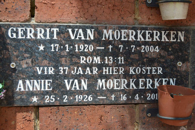 MOERKERKEN Gerrit, van 1920-2004 & Annie 1926-201?