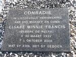 CONRADIE Elsabé Minnie Francis nee DE KLERK 1931-2008