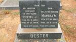 BESTER Stoffel J. 1880-1968 & Martha M. 1883-1979