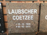 COETZEE Laubscher 1920-2013