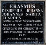 ERASMUS Desiderius Johannes Elardus 1920-2008 & Johanna Narita 1928-1996