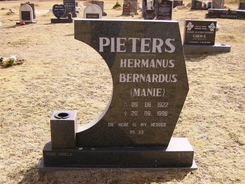 PIETERS Hermanus Bernardus 1922-1998