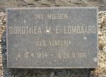LOMBAARD Dorothea M.E. nee VENTER 1894-1961