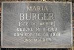 BURGER Maria nee DE MEYER 1909-1984