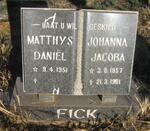 FICK Matthys Daniël 1951- & Johanna Jacoba 1957-1981