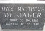 JAGER Thys Mattheus, de 1910-1990