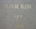 KLERK M.M., de 1917-1997