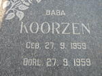 KOORZEN Baba 1959-1959