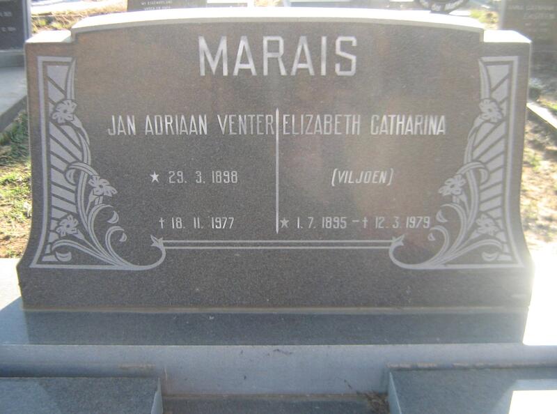 MARAIS Jan Adriaan Venter 1898-1977 & Elizabeth Catharina VILJOEN 1895-1979