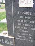 ROUX Elizabeth, le nee SWART 1903-1961