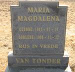 TONDER Maria Magdalena, van 1913-1999