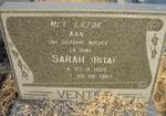 VENTER Sarah 1925-1997
