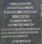 GRANGE Jacobus Johannes, la 1872-1947