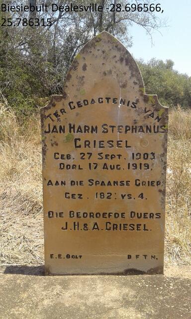 GRIESEL Jan Harm Stephanus 1903-1919