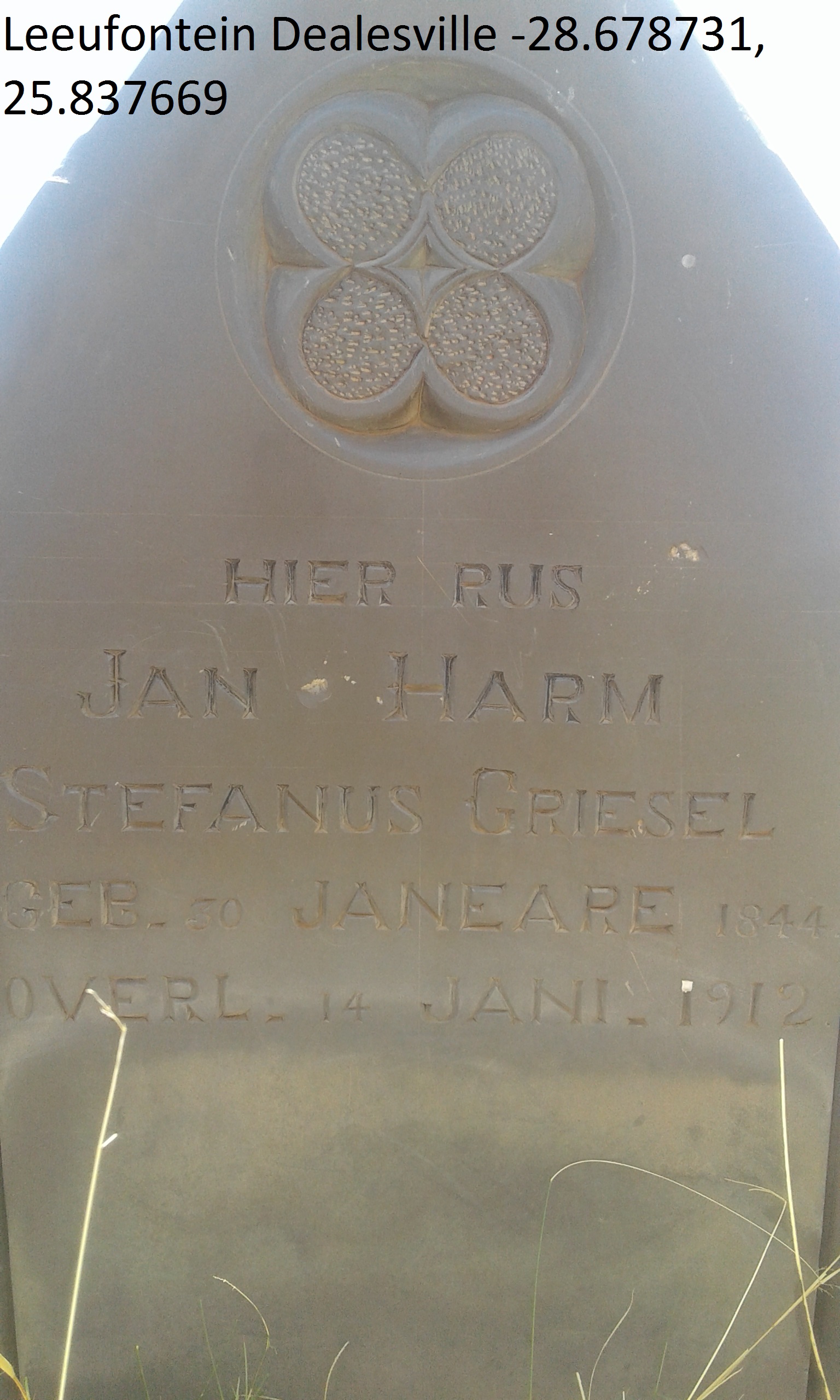 GRIESEL Jan Harm Stefanus 1844-1912