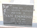 EMMENIS Pieter S., van 1888-1923