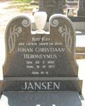 JANSEN Johan Christiaan Heroneymus 1882-1977