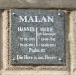 MALAN Hannes 1934-2011 & Marie LABUSCHAGNE 1942-2015