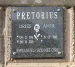 PRETORIUS Dries 1941-2009 & Ansie 1942-