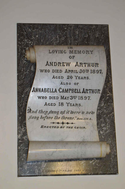 ARTHUR Andrew -1897 :: ARTHUR Annabella Campbell -1897