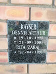 KAYSER Dennis Arthur 1927-2005 & Rita ZARA 1931-