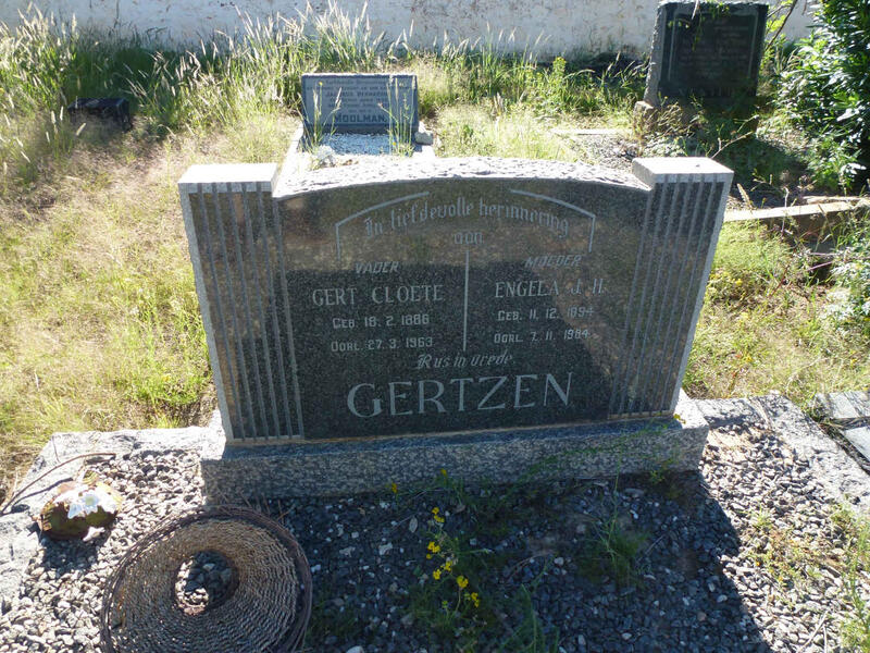 GERTZEN Gert Cloete 1886-1963 & Engela J.H. 1894-1984