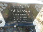 CLAASSEN Jeanette nee NAUDE 1907-1984