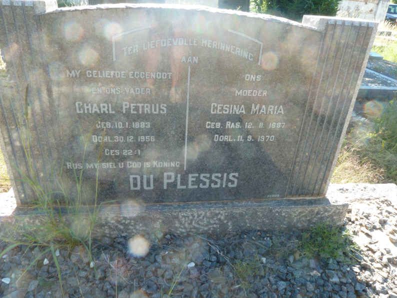 PLESSIS Charl Petrus, du 1883-1956 & Gesina Maria RAS 1887-1970