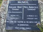 McNEIL Neil Arbuckle 1911-1992 & Adelaide Mary BARAGWANATH 1911-2011