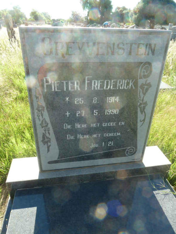 GREYVENSTEIN Pieter Frederick 1914-1990