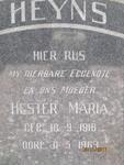 HEYNS Hester Maria 1916-1963