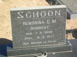 SCHOON Hendrina C.M. nee HERHOLDT 1896-1977