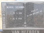 HEERDEN Maria Susanna, van 1916-1999