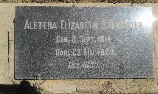 SCHNEIDER Alettha Elizabeth 1914-1929